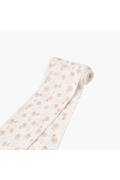 Juniors All-Over Floral Print Tights with Elasticated Waistband