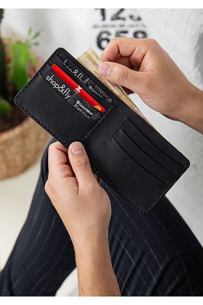 Niki Leather Valerin Classic Handmade Black Real Leather Wallet