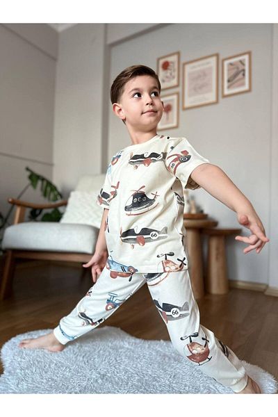 FYONCH Short Sleeve Printed Pajama Set