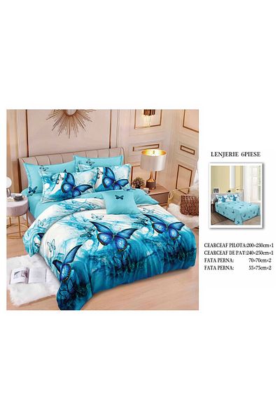 CHIRASO CHIRASO Finet Bedding Set, 6 Pieces, Sheet 240x250, Quilt 200x230, 4 Pillowcases, Print