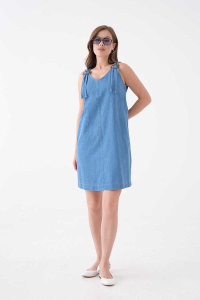 ALDAGİY Denim Dress with Buckle Detail