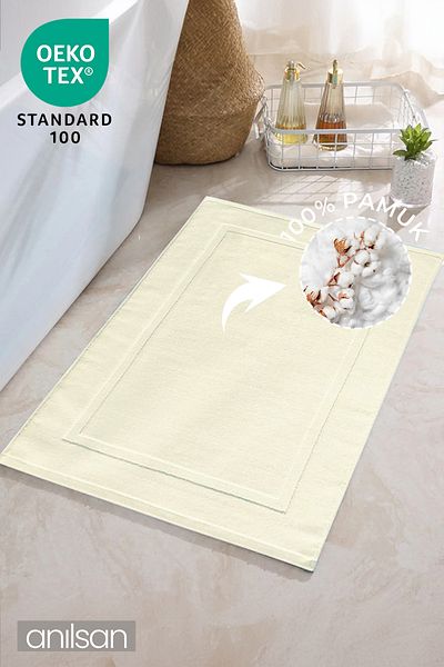 Anılsan Πετσέτα ποδιών εκρού - 50x70 cm, 245 gr, 100% βαμβάκι, πατάκι μπάνιου σπα και ξενοδοχείου, κατάλληλο για καθημερινή χρήση