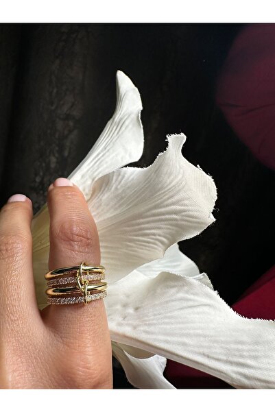 Pao Rosa 4lü Pembe Taş Detaylı Çoklu Yüzük