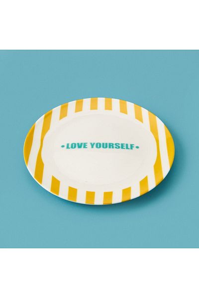 MATMEL Love Yourself Dessert Plate - Yellow - 19 cm
