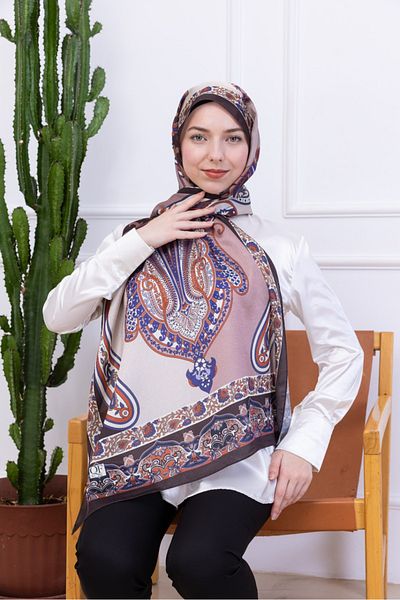 aldyoo Retro Ethnic Pattern Idol Janjan Shawl Coffee Stone
