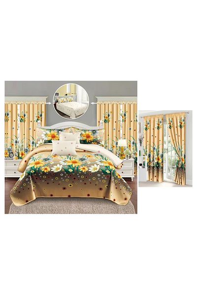 chiraso CHIRASO Bedding Set, 8 Pieces with Drapery, 230x240 Sheet, Duvet Cover and 4 Pillowcases