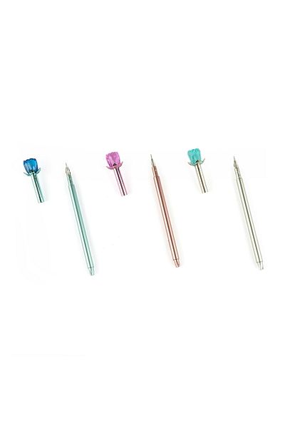 Dolphin Rose Head Gel Pen - Assortment - 17 cm