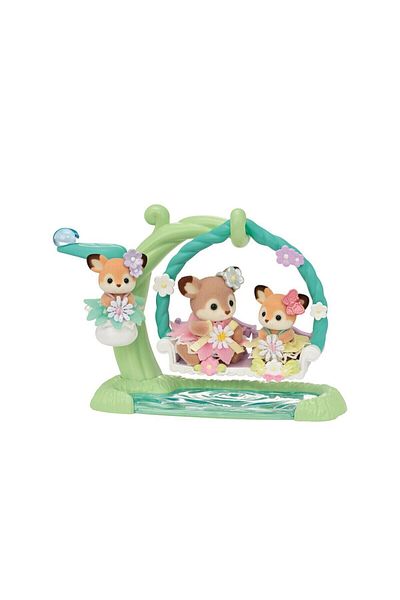 ADORE OYUNCAK 5801 Sylvanian Families Deer Dolls and Floral Swing Set +3 Years