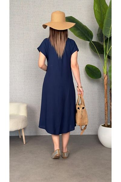 Kokosh moda Women's Short Sleeve V Neck Casual Maxi Length Dress