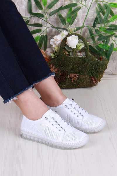 Mehmet Mete 0004 Anatomical Soft Laser Printed Genuine Leather Women's Shoes