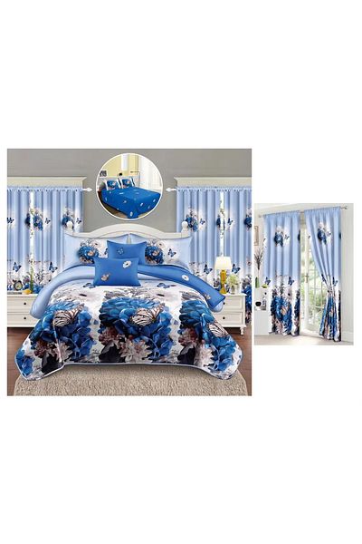 chiraso CHIRASO Bedding Set, 8 Pieces with Drapery, 230x240 Sheet, Duvet Cover and 4 Pillowcases