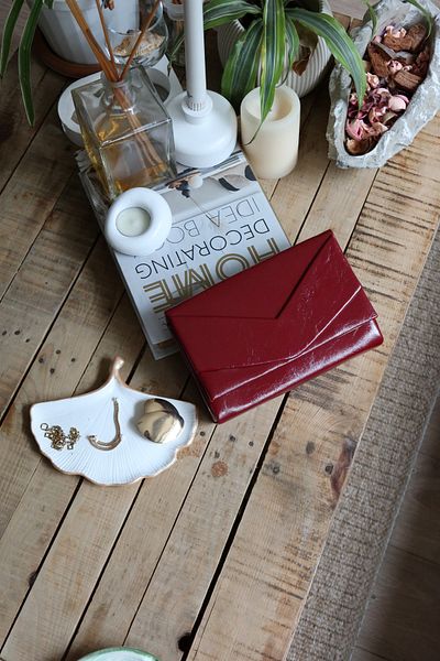 Moom Bag Γυναικεία τσάντα ώμου Claret Red λουστρίνι φάκελος
