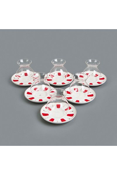 MATMEL Filiz 12 Piece Glass Tea Set - Colored - 210 ml