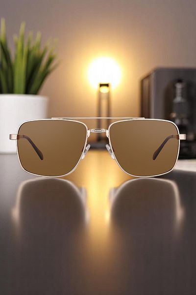 Daniel Klein 100% Polarized Uv400 Protection Gold Color Original Rectangle Men's Sunglasses Dkg6258C3