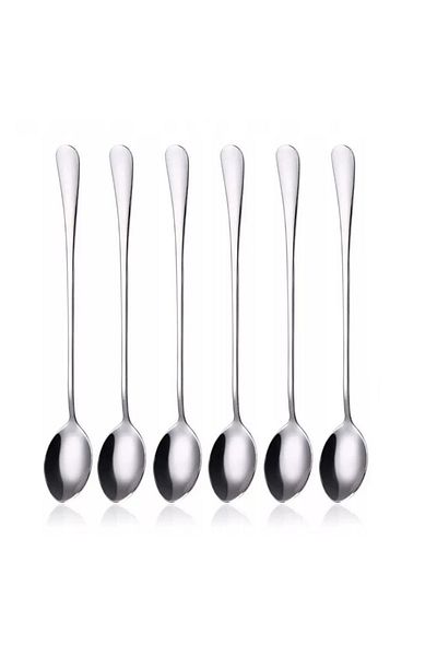OEM Set of 6 dessert, coffee and ice cream spoons, 19 cm, silver