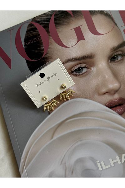 shop Gold Nova Earrings with Zircon Stone