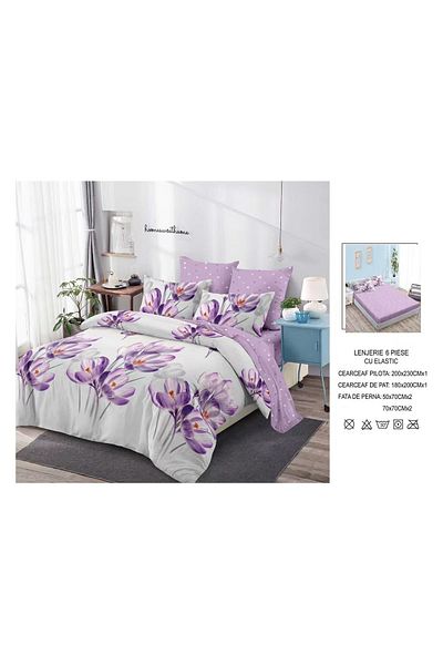 CHIRASO CHIRASO Finet Bedding Set, 6 Pieces, 2 Persons, Sheet 180x200, Duvet Cover 200x230, 4 Pillowcases, Print
