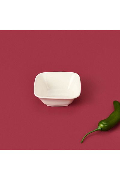 Paçi Oval Square Sauce Bowl - White - 7 cm 2 Pieces