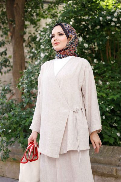 Enans Design Women's Hijab 2 Piece Linen Set