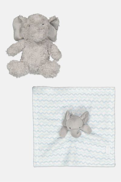 Snuggle Tots Baby Elephant Plush Toy And Comforter Set