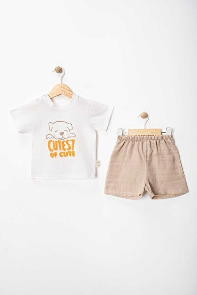 MyPrettyBaby طقم ملابس علوية وسفلية للأطفال الرضع مطبوع عليه كلب صغير وتطريز ...