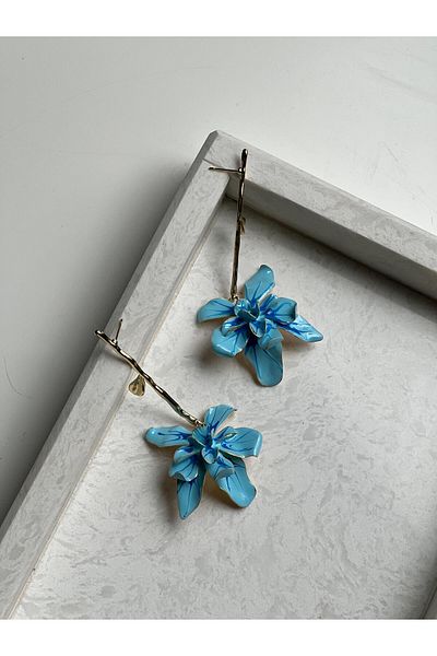 H&S AKSESUAR Design New Dangle Leaf Flower Earrings