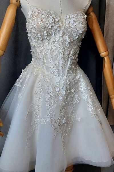 Uretti - Talia 8659 0690 Handmade Three-Dimensional Lace and Tulle Detailed Evening Dress - Size 38 / 40
