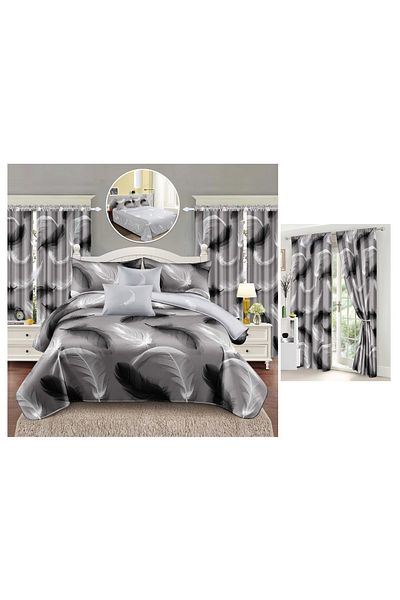 CHIRASO CHIRASO Bedding Set, 8 Pieces with Drapery, 230x240 Sheet, Duvet Cover and 4 Pillowcases