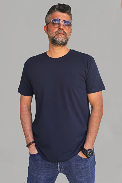 Vien&Karl Чоловічий темно-синій футболка з еластичним коміром, бавовна та еластан, базова модель