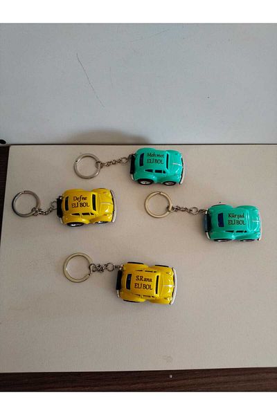 mrchediyesepeti Vosvos Tosbağa Gift Keychain Pull Drop Toy 4 Pieces of Wosvos with Names and Phone Holder