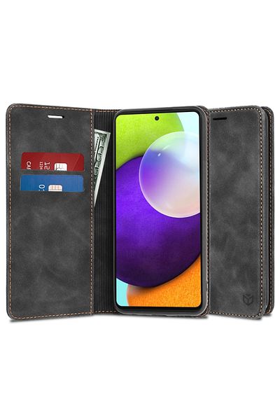 SKYDDAR INNOVATION Case for Samsung Galaxy A52 5G / Galaxy A52s 5G, Soft Wallet, Eco Premium Leather Card, sticker set