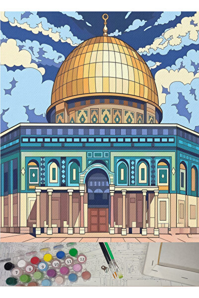 MorAnka Tuval&Boya Sayılarla Boyama Tuval Seti Fırça Boya Dahil (Çıtalı) 40X5...