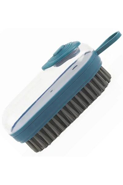 OEM Brush with detergent container, plastic and silicone, blue