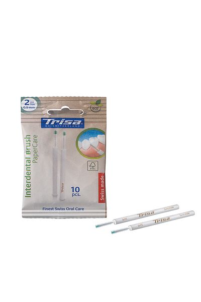 Trisa Interdental Brush Paper Care ECO ISO 2 0.9 mm manual toothbrush (10 pcs./pack) 600106 Nude
