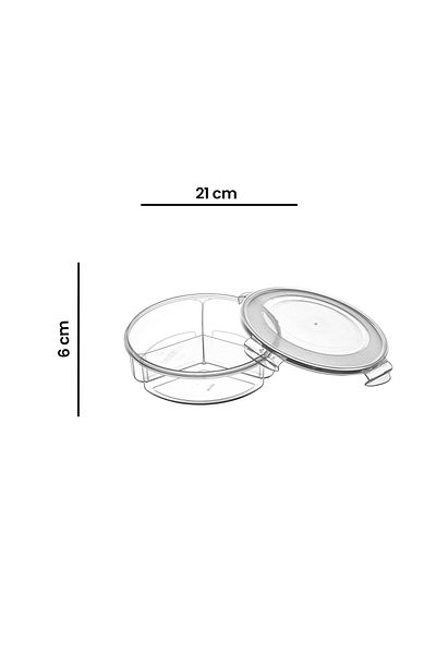 ASPARTAM Fresh Box Round Compartment Storage Container - 1350 ml