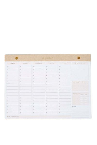PRICKLY PEAR Achievher A4 Ecru Linen Weekly Planner