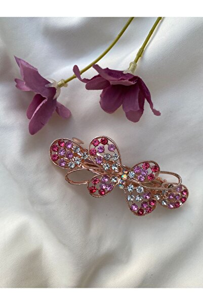 ŞİMŞEK BİJUTERİ مشبك ربيعي أنيق وعصري مرصع بالحصى والفراشات