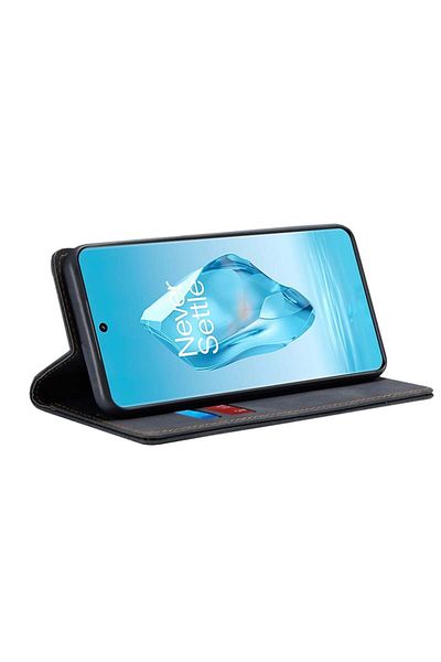 SKYDDAR INNOVATION Case for OnePlus 12R, Soft Wallet, Eco Premium Leather Card Type, Black, sticker set