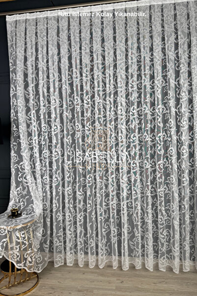 LisabellaHome ستارة تول محبوكة من الدانتيل من فاليريا (1 × 2.5 خياطة مكدسة) ل...