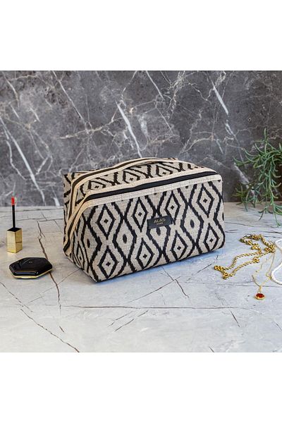 MATMEL Οργανωτής Μακιγιάζ Ταξιδιού - Μπεζ - 24x13x14 cm