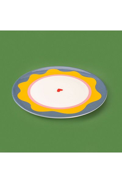 MATMEL Granny Serving Plate - Blue / Yellow - 25 cm