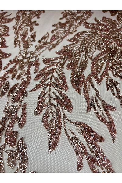 zeinapp Laser Cut Board Report Flower Pattern Asymmetric Tip Copper Glitter Glass Beaded Tulle Runner 50X150