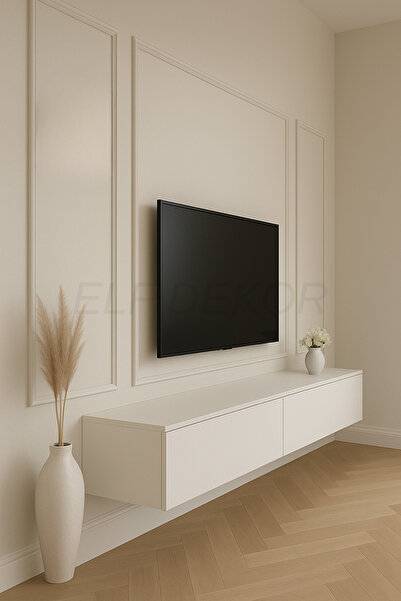 ELF DEKOR Dekoratif Boyanabilir Tv Ünitesi Tasarımı Hazır Kesim