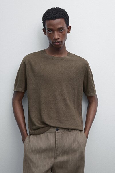 Massimo Dutti %100 keten triko t-shirt