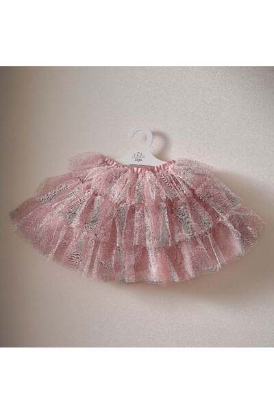 Ginger Ray تنورة توتو وردية وفضية متعددة الطبقات للأعمار من 3 إلى 5 سنوات - ت...