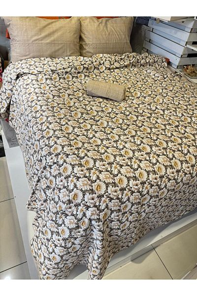 ŞENER HOME Daisy Patterned Sheet Elastic Double Pique Set