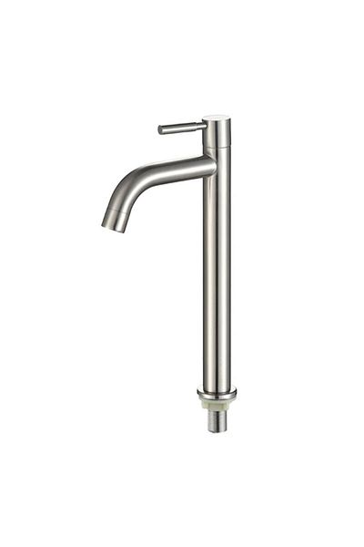 Choice SilverB Baokemo Stainless Steel Quick Open Heighten Single Cold Kitchen Sink Faucet Bathroom Counter