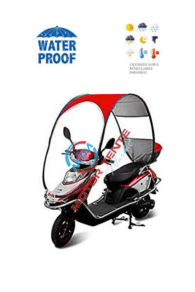 motor tente market mtm 2 Tekerli Motosiklet Tentesi / Scooter Şemsiyesi - Kırmızı