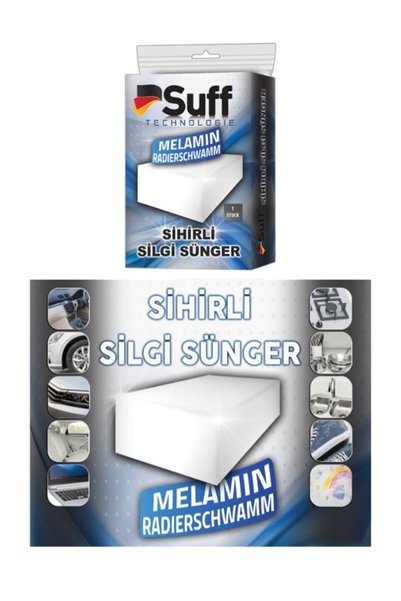 Suff (3 Adet) Tüm Yüzeyler İçin Sihirli Detay Süngeri Melamin Silgi Sünger Beyaz (Oto & Ev & Tekne)