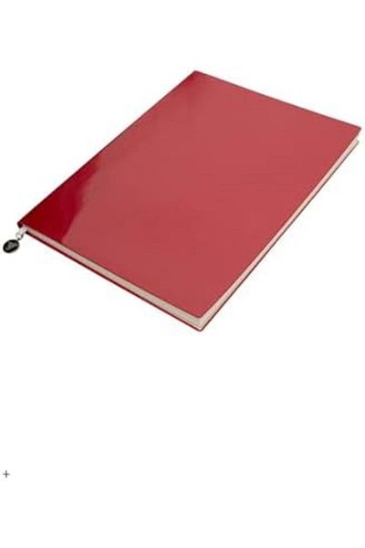 Mu Art Ahşap Mrt Patent Leather Flexible Cover Striped Notebook, 19X25 cm -Red Art 871301